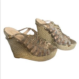 Elie Tahari Snake Wedge Sandals